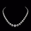 210ctw Round Cut White Sapphire Riviera Statement Necklace