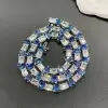 65ctw Pear Cut Blue Sapphire Statement Necklace