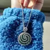 6.5ctw White Sapphire and Emerald Lollipop Pendant Necklace