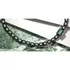 5.3ct Emerald Cut Emerald Enamel Necklace
