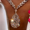 13ct Pear Cut White Sapphire Statement Necklace