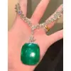 20ct Cushion Cut Emerald Statement Necklace