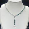 Pear Cut Green Sapphire Necklace