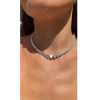 45ctw Cushion Cut White Sapphire Riviera Necklace