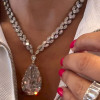 13ct Pear Cut White Sapphire Statement Necklace