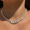45ctw Cushion Cut White Sapphire Riviera Necklace