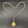 26.95ct Pear Cut Yellow Sapphire Pendant Necklace