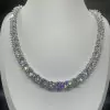 10MM Round Cut White Sapphire Tennis Necklace