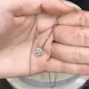2.5ct Round Cut White Sapphire Classic Pendant Necklace