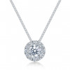 2.5ct Round Cut White Sapphire Classic Pendant Necklace