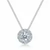 2.5ct Round Cut White Sapphire Classic Pendant Necklace
