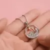 Handmade Dolphin Necklace Disc Circle Pendant