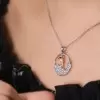 Handmade Dolphin Necklace Disc Circle Pendant