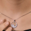Handmade Dolphin Necklace Disc Circle Pendant