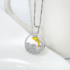 Handmade Dolphin Necklace Disc Circle Pendant