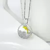 Handmade Dolphin Necklace Disc Circle Pendant