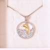 Handmade Dolphin Necklace Disc Circle Pendant