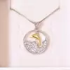 Handmade Dolphin Necklace Disc Circle Pendant