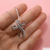 Handmade Sterling Silver Infinity Cross Pendant Necklace