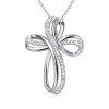 Handmade Sterling Silver Infinity Cross Pendant Necklace