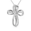 Handmade Sterling Silver Infinity Cross Pendant Necklace