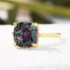 4ct Cushion Cut Alexandrite Sterling Silver Engagement Ring