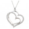 Handmade Interlocking Hearts Pendant Sterling Silver Necklace