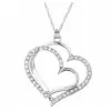 Handmade Interlocking Hearts Pendant Sterling Silver Necklace