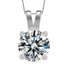 Simple Round Cut White Sapphire Pendant Necklace