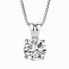 Simple Round Cut White Sapphire Pendant Necklace