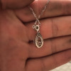 3ct Pear Cut White Sapphire Halo Pendant Necklace