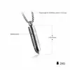 Stainless Steel Men's Bullet Pendant Necklace