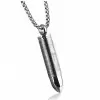 Stainless Steel Men's Bullet Pendant Necklace