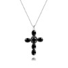 Halloween Gift Sparkling Cross Pendant Necklace in Sterling Silver