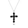 Halloween Gift Sparkling Cross Pendant Necklace in Sterling Silver