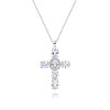 Halloween Gift Sparkling Cross Pendant Necklace in Sterling Silver