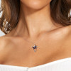 Halloween Gift Butterfly Cross Pendant Necklace in Sterling Silver