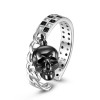 Halloween Gift Black Skull Ring in Sterling Silver
