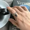 Halloween Gift Black Skull Ring in Sterling Silver