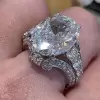 5ct Oval Cut White Sapphire Vintage Engagement Ring