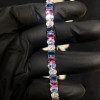 22ctw Oval Cut Multicolor Sapphire Tennis Bracelet
