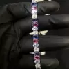 22ctw Oval Cut Multicolor Sapphire Tennis Bracelet