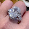 5ct Oval Cut White Sapphire Vintage Engagement Ring