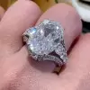 5ct Oval Cut White Sapphire Vintage Engagement Ring