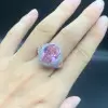 9.3ct Oval Cut Pink  Sapphire Paved Engagement Ring