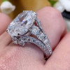 5ct Oval Cut White Sapphire Vintage Engagement Ring