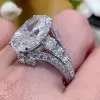 5ct Oval Cut White Sapphire Vintage Engagement Ring