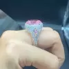 9.3ct Oval Cut Pink  Sapphire Paved Engagement Ring