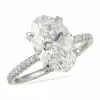 Handmade 3pcs Oval Cut 3.0CT Sterling Silver Ring Set