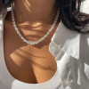26ctw Oval Cut White Sapphire Riviere Statement Necklace